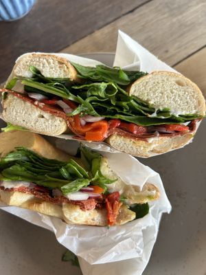 Pepperoni lovers (vegan)  at Bathurst St Bagels in Hobart