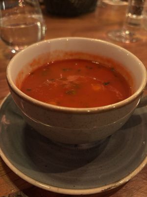 Tomaten - paprika soep met kikkererwten   at Abdij de Westerburcht in Westerbork