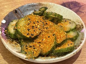Side order of spicy pickles (hot!!!)  at Tonkotsu in Bristol