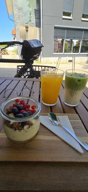 Mango"Joghurt", MangoLimo, Matcha KokosLatte at Café Winzrieth in Gaggenau