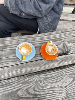 Cappucino Flat white   at Okologische Marktwirtschaft in Dusseldorf