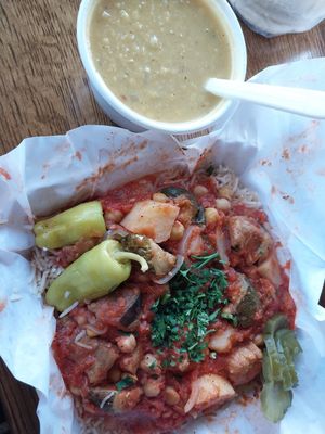 Munazula & Lentil Soup at The Vine Cafe and Market in St Louis