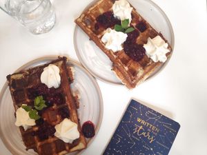 The waffles are really fluffy and tasty. at Bistro Deppat in Vienna