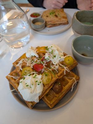 the hearty waffles at Bistro Deppat in Vienna
