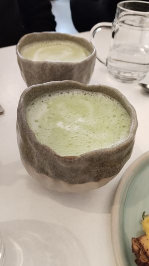 Matcha latte at Bistro Deppat in Vienna