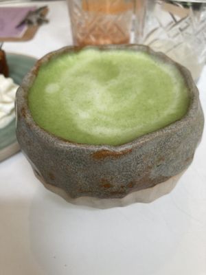Matcha latte  at Bistro Deppat in Vienna