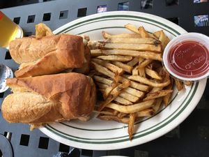 Chicken Triple Cheese Steak w/fries at Khyber Pass Pub in Philadelphia