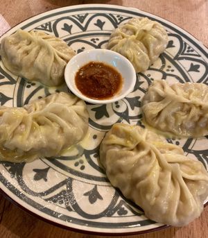 Pumpkin manti   at Amrita Vegetarian Cafe in Almaty