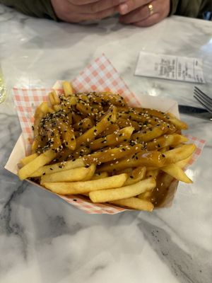Katsu curry chips  at Seven Lucky Gods in Newport