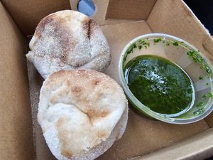 Cheezy garlic doughballs and pesto dip at  Prego in East Cowes
