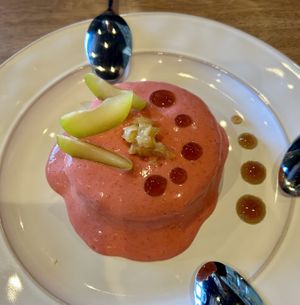 Strawberry torta caprese  at Bellis  in Visalia