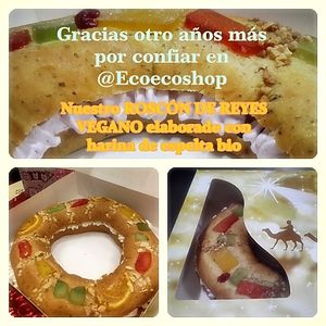 Roscón de reyes only made at Chrismast days
 at ECOEcoShop in Granada
