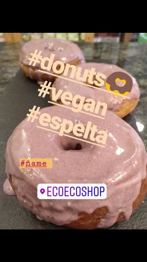 Vegan donuts made with spelt. Wheat free at ECOEcoShop in Granada