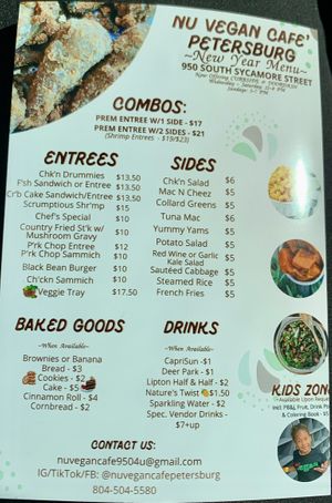 New Year Menu  at NuVegan Cafe in Petersburg