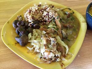 Vegan value meal with seitan marsala! at Kale Cafe Vegan Kitchen in Daytona Beach