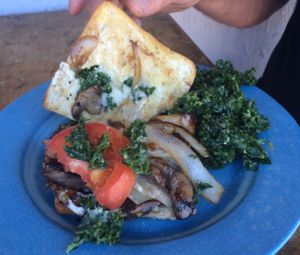 veggie burger with kale! at Kale Cafe Vegan Kitchen in Daytona Beach