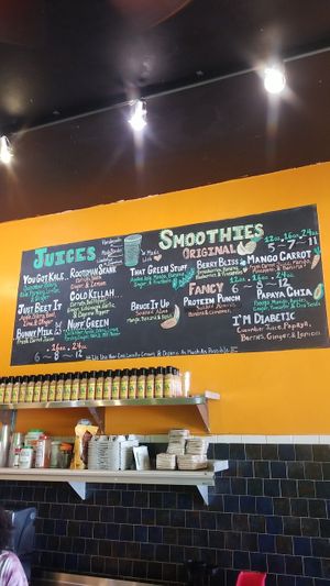 Juices and smoothies at Kale Cafe Vegan Kitchen in Daytona Beach