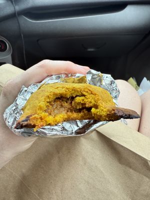 Jamaican meatless patty   at Kale Cafe Vegan Kitchen in Daytona Beach