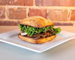 Best Veggie Burger in the Galaxy at Kale Cafe Vegan Kitchen in Daytona Beach