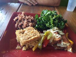 My plate at Kale Cafe
 at Kale Cafe Vegan Kitchen in Daytona Beach