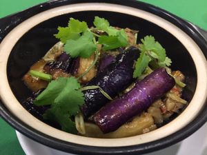 Eggplant dish at Carefree Vegetarian in Guangzhou