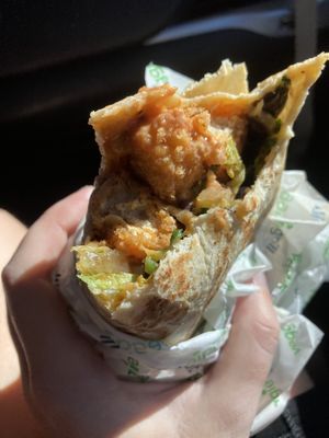 Not so secret menu item- Buffalo burrito! at Veggie Grill by Next Level in Westlake Village