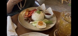 Pork with ricee  at Kem-Kon KhaoSan (เข้ม-ข้น ข้าวสาร) in Bangkok