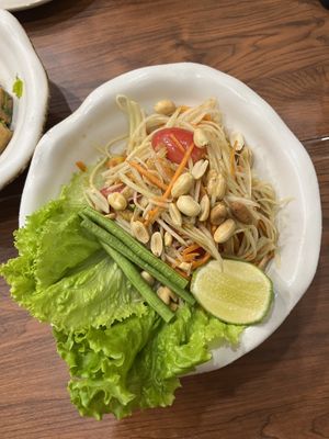 Papaya saladd  at Kem-Kon KhaoSan (เข้ม-ข้น ข้าวสาร) in Bangkok
