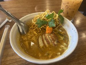 Curry noodles with crab meatball  at Kem-Kon KhaoSan (เข้ม-ข้น ข้าวสาร) in Bangkok