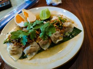 Meal (with vegan "egg") at Kem-Kon KhaoSan (เข้ม-ข้น ข้าวสาร) at Kem-Kon KhaoSan (เข้ม-ข้น ข้าวสาร) in Bangkok