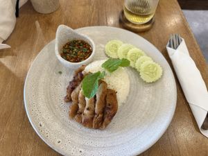 Fried pork and ricee  at Kem-Kon KhaoSan (เข้ม-ข้น ข้าวสาร) in Bangkok