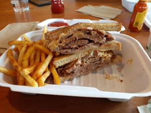Reuben with seasoned fries at Native Foods in Glendale
