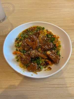 Orange Cauliflower bowl  at Native Foods in Glendale