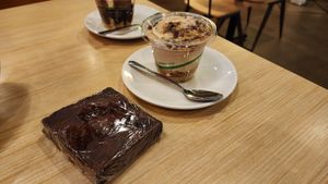 brownie and peanut butter parfait at Native Foods in Glendale