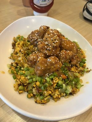 Orange cauliflower  at Native Foods in Glendale