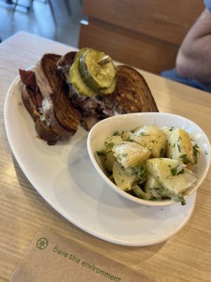 Reuben with lemon dill potato salad  at Native Foods in Glendale