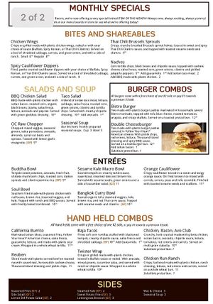 Menu at Native Foods in Glendale