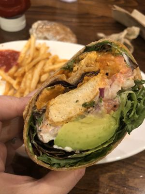 Twister wrap with fries at Native Foods in Glendale