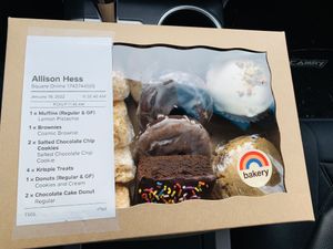 Box of goodness!! #Veganuary at Rainbow Bakery in Bloomington