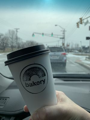 Yummy coffee  at Rainbow Bakery in Bloomington