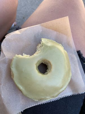 Matcha lemonade donut  at Rainbow Bakery in Bloomington