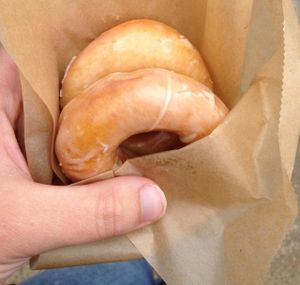 fried yeast donuts!  at Rainbow Bakery in Bloomington