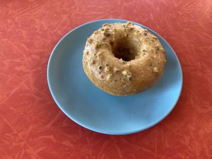 Pistachio doughnut  at Rainbow Bakery in Bloomington