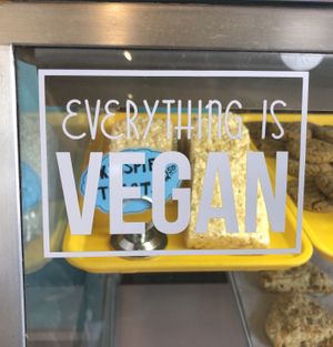 Everything is VEGAN! at Rainbow Bakery in Bloomington