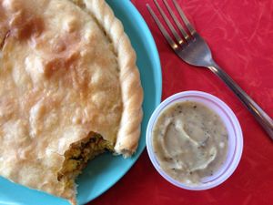 Breakfast pastie - usually available on Sundays at Rainbow Bakery in Bloomington