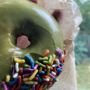 Matcha donut  at Rainbow Bakery in Bloomington