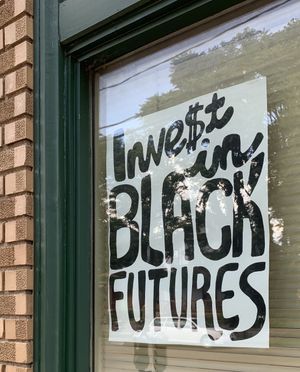 Outside at Rainbow Bakery in Bloomington