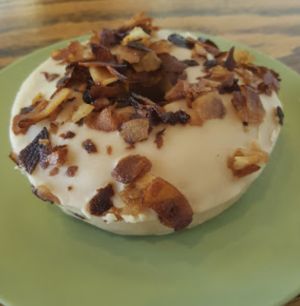 Maple donut at Rainbow Bakery in Bloomington
