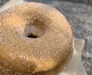 Cinnamon sugar donut at Rainbow Bakery in Bloomington
