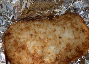 Hash brown at Rainbow Bakery in Bloomington